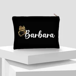 Nombre personalizado: Bolsa de maquillaje con patrón de mariposa dorada, bolsa de lavado de ocio minimalista para mujer, organizador, bolsa lateral de viaje