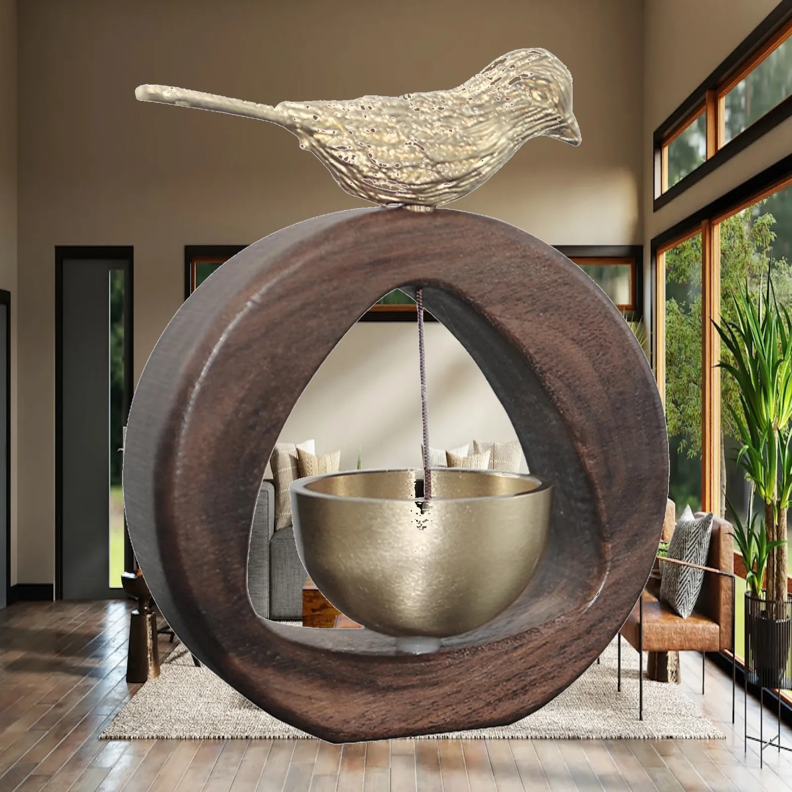 Shopkeepers Bell Home Decor Wood Decorative Doorbell for Gate Garden Barn