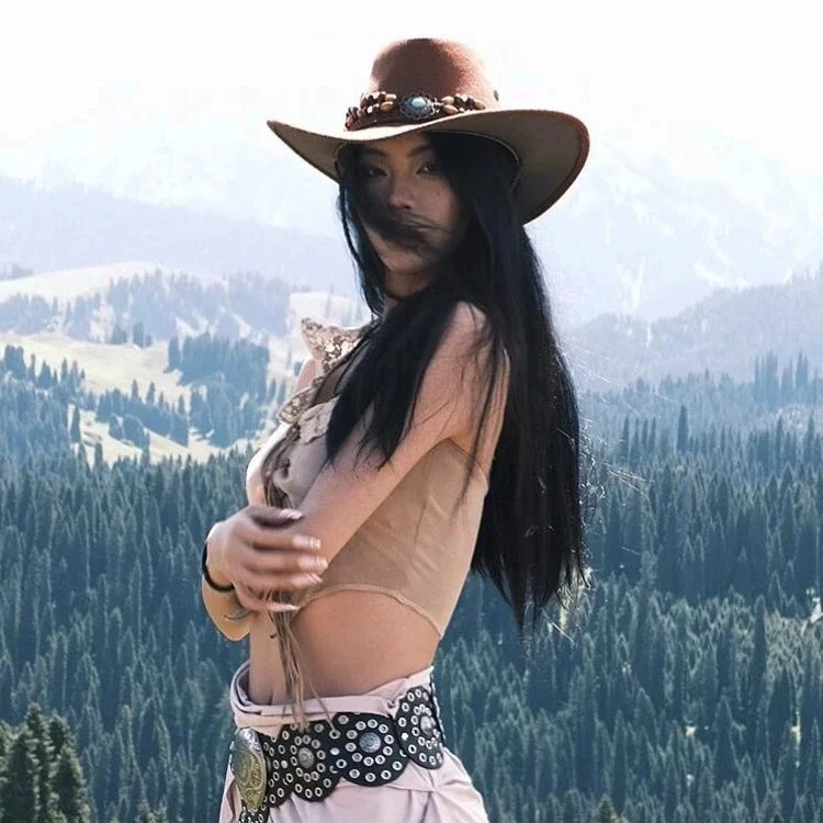 Ethnic-Style Western Cowboy Hat, Outdoor Rider Hat, Summer Travel Outfit, Hiking Hat, Sun Protection Hat