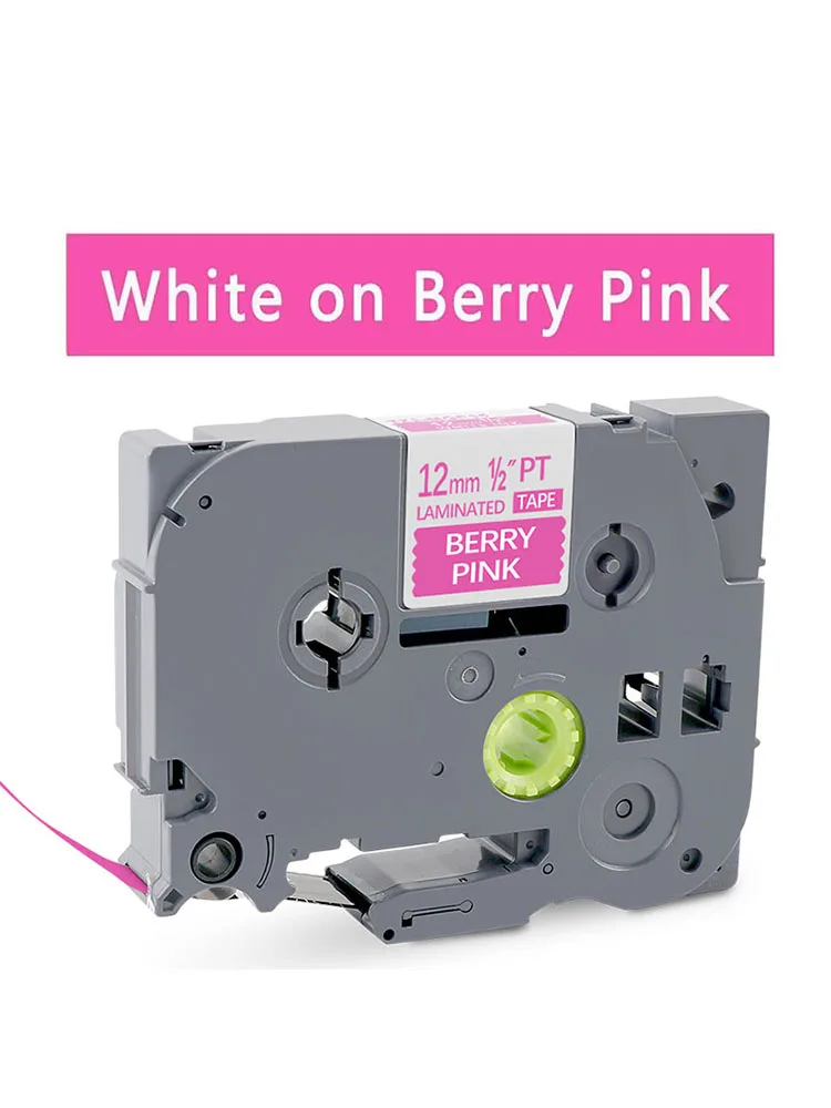 1PK Compatible pour Brother p-touch étiqueteuse ruban TZE-MQP35 TZ-MQP35 12mm 1/2 pouces 0.47 ''blanc sur Berry rose TZe TZ étiquette