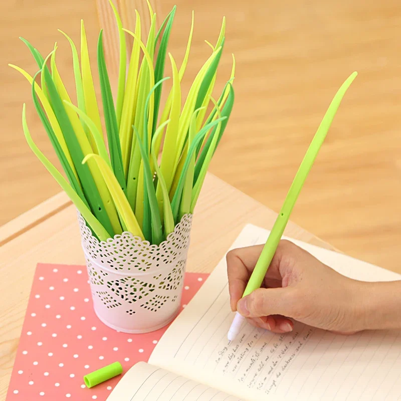 

14 шт., креативные гелевые ручки, силиконовая мультяшная ручка с травой, 0,38 мм, черные чернила, сменный блок для школьников, студентов, рождественские украшения, канцелярские принадлежности