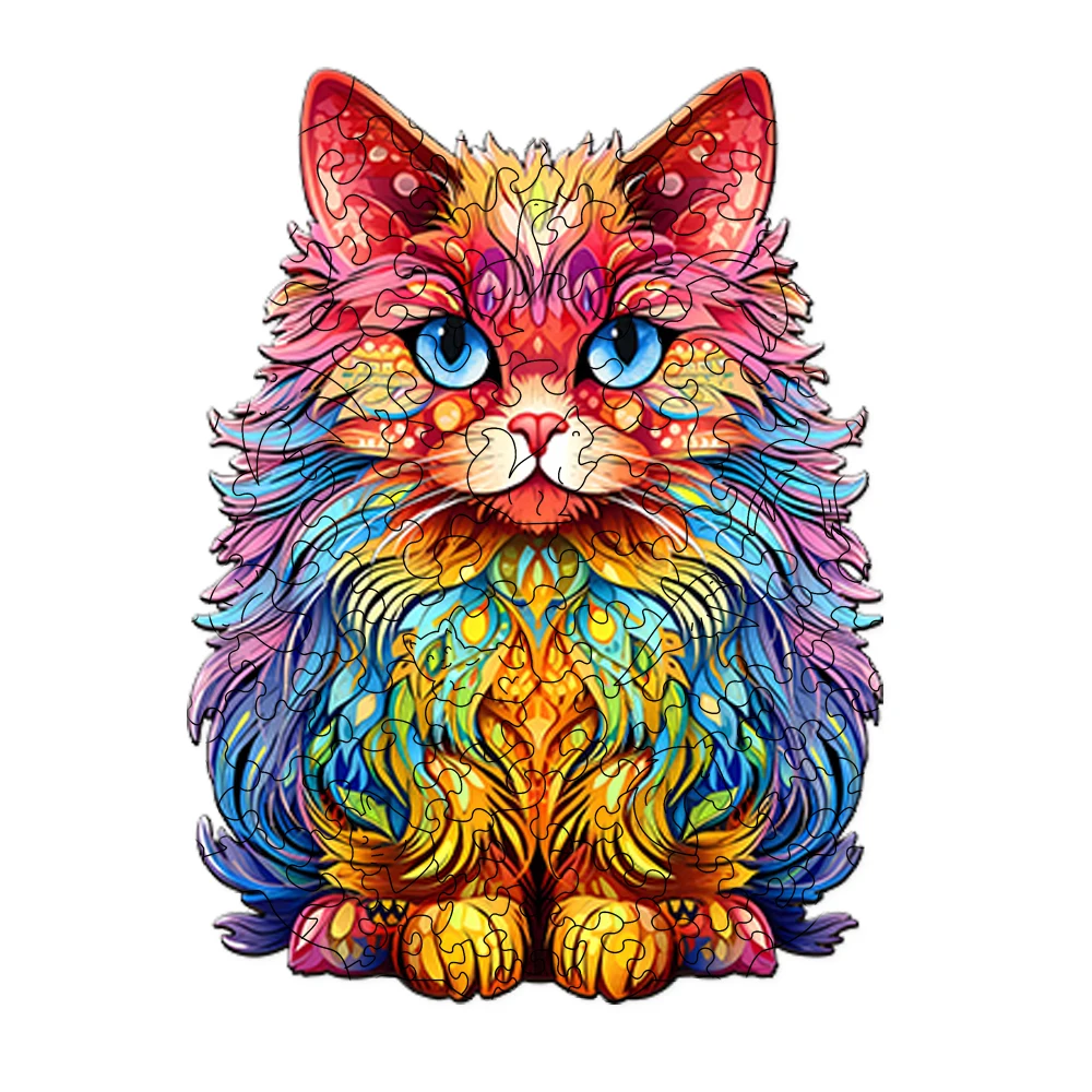 

Деревянный пазл для взрослых, пазл с персидским котом, красивая деревянная коробка, деревянные пазлы уникальной формы, лучшие подарки для холодильников