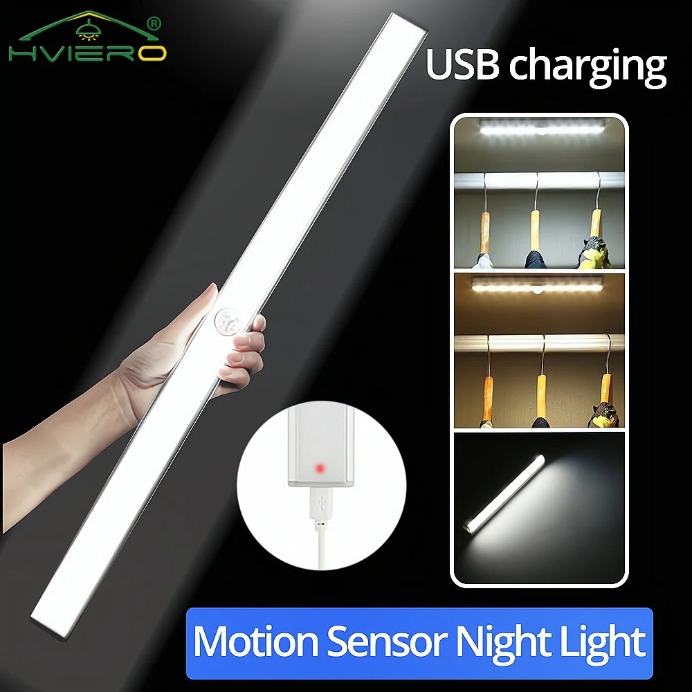 

Cabinet Night Light Wireless LED USB Charging PIR Motion Sensor Lamp Cupboard Kitchen Smart Perception Closet Stairs Bookcase