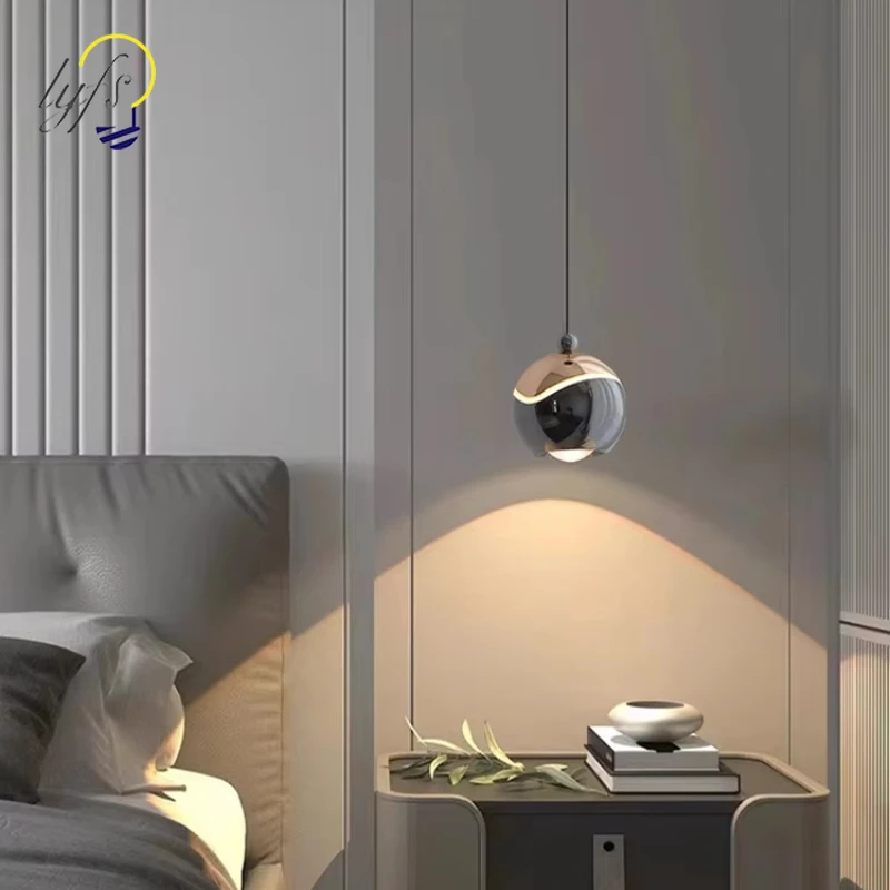 Nordic LED  Pendant Light Minimalist Bedside Lamp Bedroom Dining Room Study Luxury Spherical Lifting Decor Modern Hanging Lamps