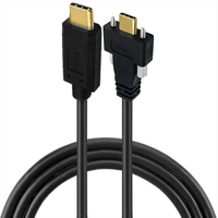 USB 3.1 Type c USB-c with Dual Screws Locking male to USB Type-c male 10Gbps Data Cable 0.3m 1m 2m Panel Mount Type-C Cable