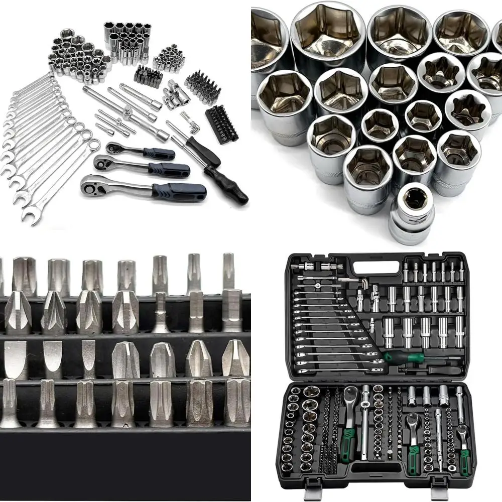 

216 шт. автомобильный набор инструментов, наборы торцевых ключей с трещоткой, набор гаечных ключей и торцевых ключей, реверсивный ключ с 72 зубьями с универсальным шарниром и