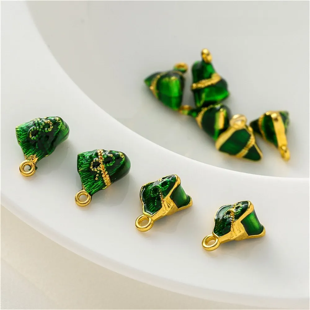 Matte Gold Dragon Boat Festival Dripping Oil Small Zongzi Pendant DIY Hand-woven Bracelet Necklace Charm Pendant Jewelry