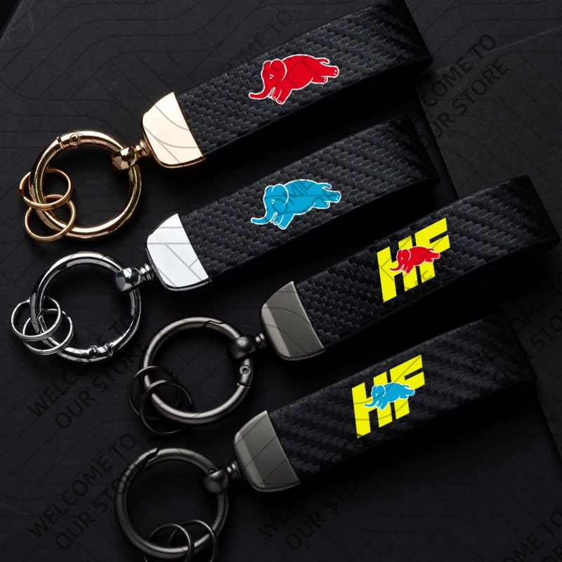 Новая мода для HF High Fidelity Elephant LANCIA логотип автомобиля кожаный брелок из углеродного волокна цинковый сплав индивидуальный брелок для ключей аксессуары