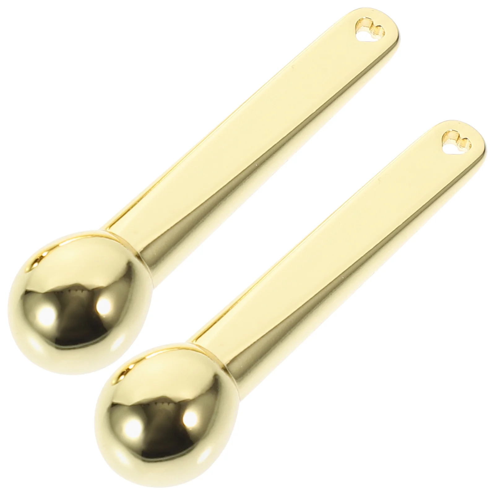 

2pcs Eye Massage Tools Golden Zinc Alloy Rolling Cream Removable Ball Portable Massager Reduce Puffiness Dark Circles Wrinkles
