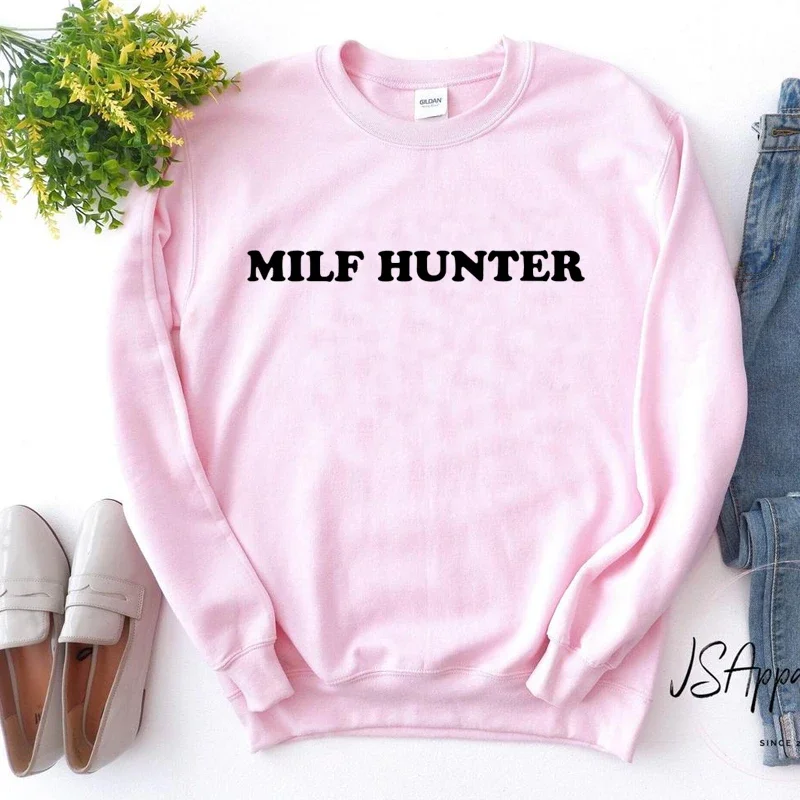 Milf Hunter Tv Shows Graphic Sweatshirt for Women Long Sleeve O Neck Hoodies Loose Cotton Streetwear Fashion Jumpers Ladies Tops