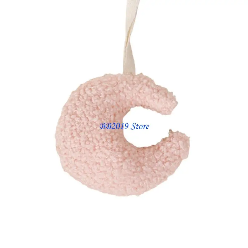 

Q0KB Moon-shaped Pacifier Clip Pendant Soft Plush Teether Chain Ornament Dreamy Moon Pacifier Clip Hangers Colorful Hangers