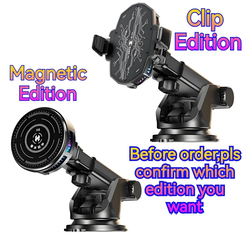 Универсальная автомобильная присоска, магнитное полупроводниковое охлаждающее крепление для телефона, RGB-подсветка, 3-уровневая регулировка для iPhone 16, 15, 14, 13, Samsung