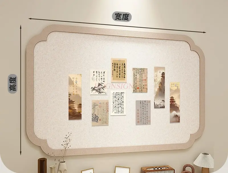 1pcs National style felt board photo display wall photo frame combination soft wood board creative photo wall background board