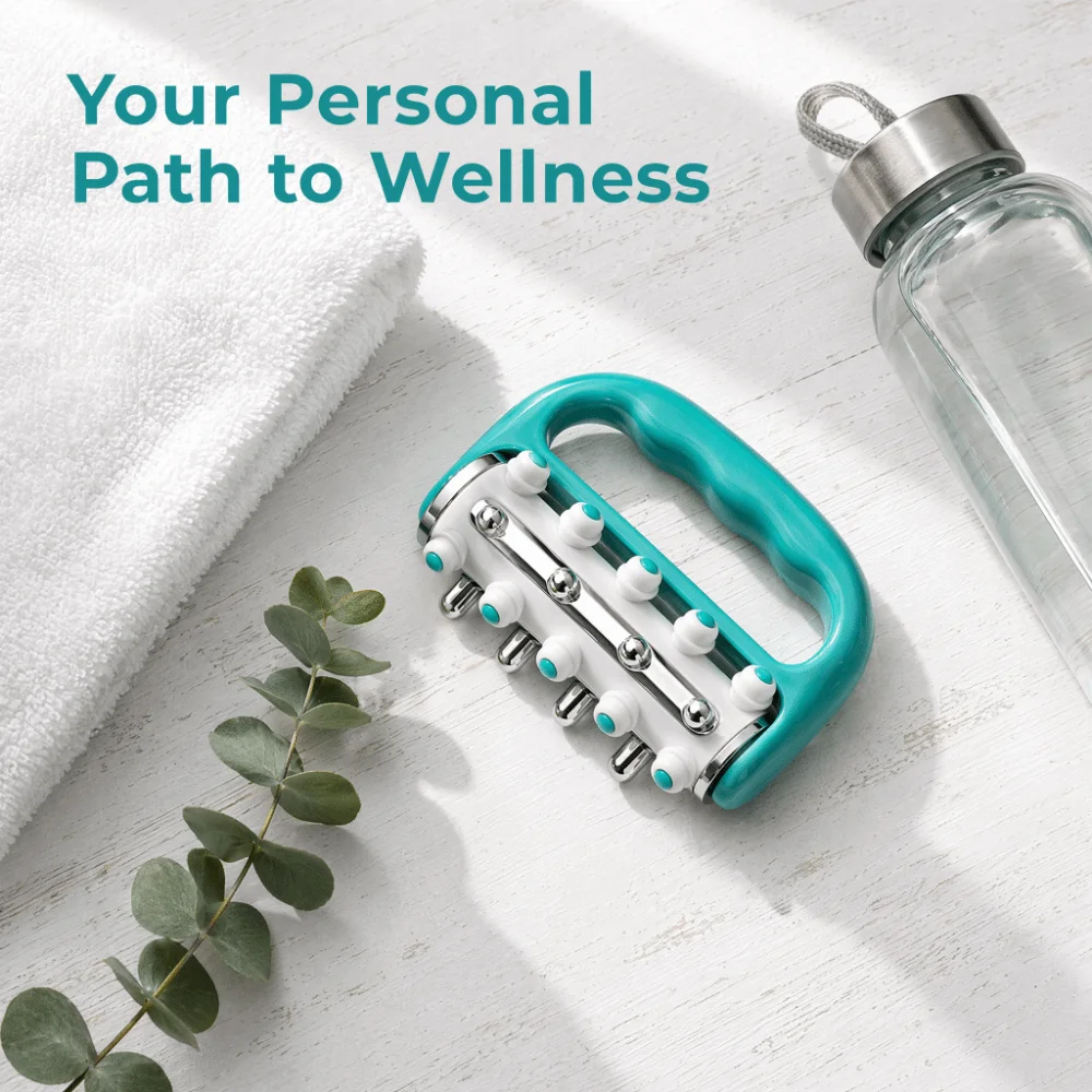 360° Rotating Handheld Cellulite Massager Portable Design Multi-Round Muscle Massage Roller Electroplated Roller Plastic