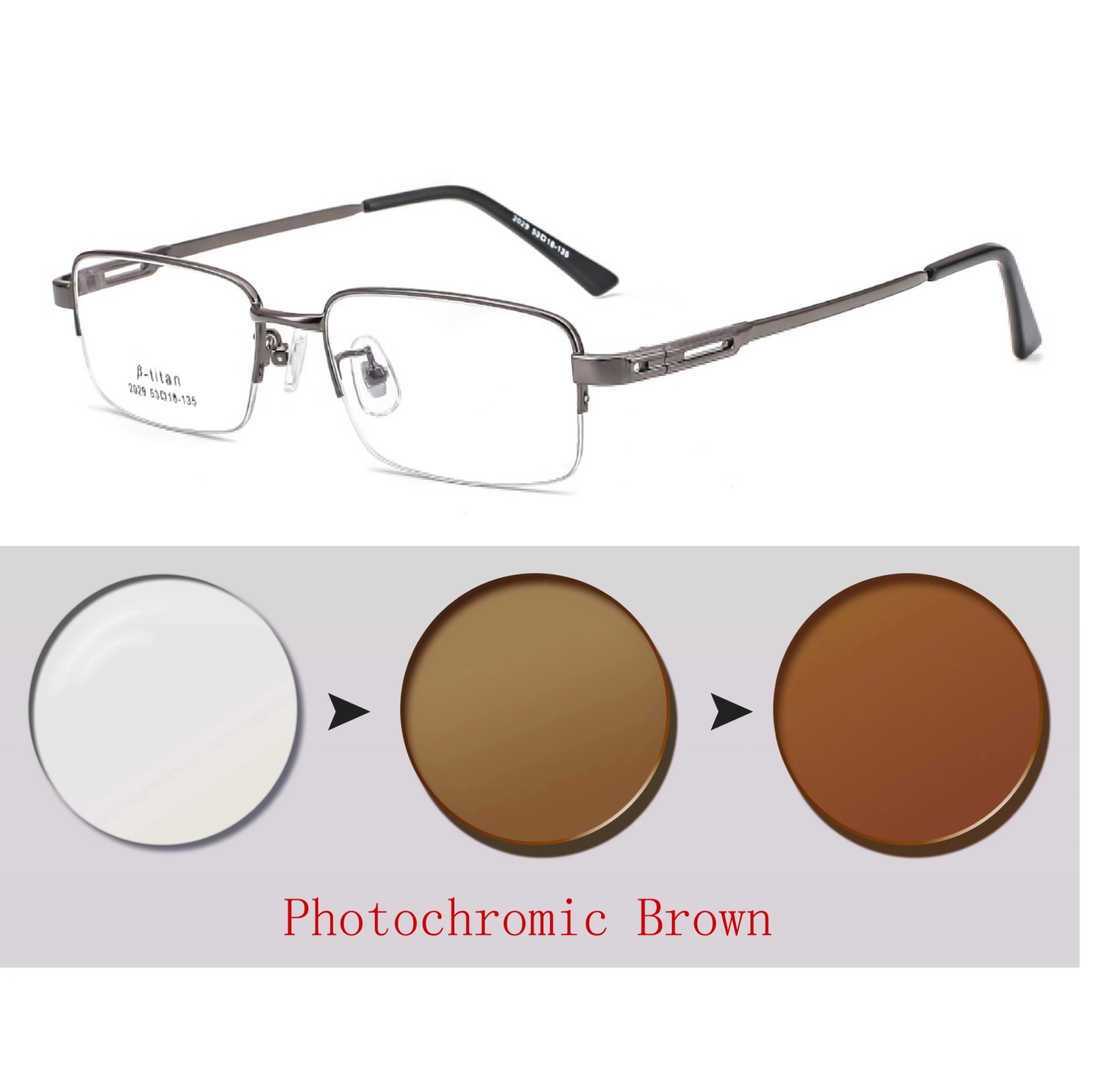 Titanium Legering Meekleurende Bijziendheid Brillen Vrouwen Mannen Recept Bril Eyewear -0.5 -0.75 -1 -1.25 -1.5 -2 -2.5 Tot -6