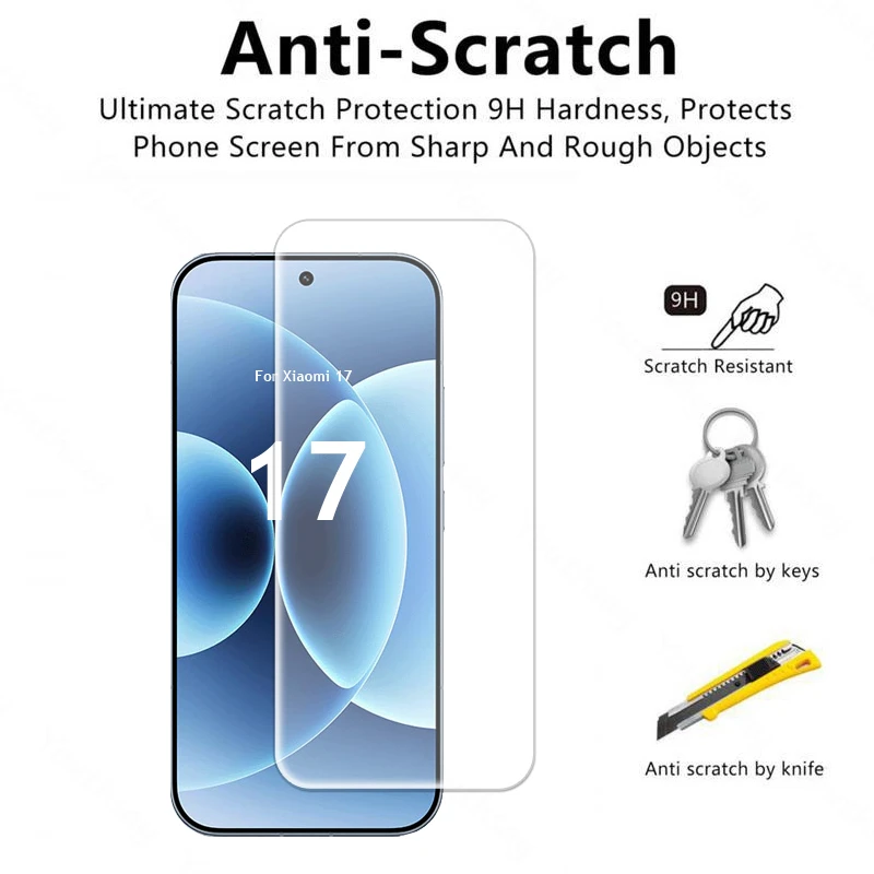 ل Xiaomi 17 الزجاج المضادة للخدش Xiaomi 17 الزجاج المقسى فيلم حامي الشاشة فيلم Xiaomi 17 برو ماكس الزجاج المقسى فيلم