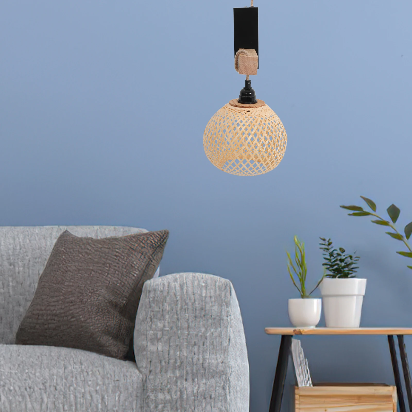 الروطان النسيج الحائط تركيب المصابيح أباجورة طلاء قاعدة سحب سلسلة شرفة الإضاءة الجدار مصباح تركيب المصابيح #3