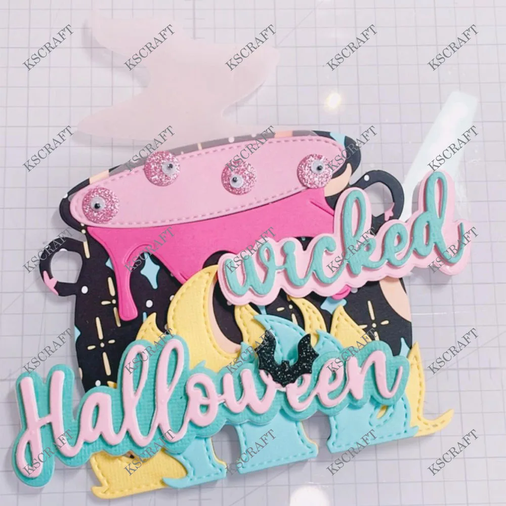 KSCRAFT Halloween Cauldron Memorydex Cutting Dies Stencils for DIY Scrapbooking Decorative Embossing DIY Paper Cards view 5