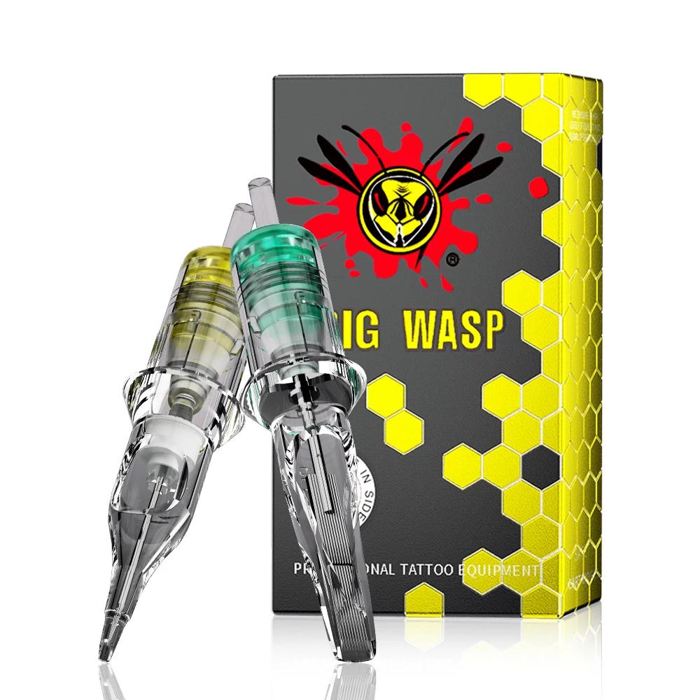 

20pcs/Box BIGWASP PRO Tattoo Cartridge Needles 0.30/0.35mm RL/RS/RM/M Disposable Safety for Tattoo Gun Permanent Makeup Needles