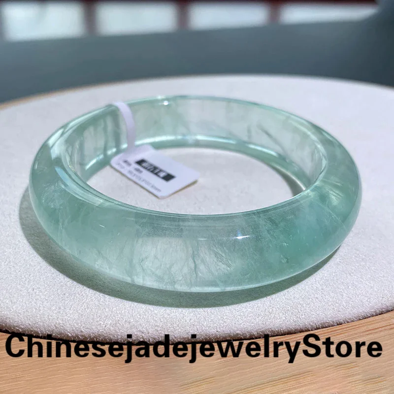 

Fresh Jelly Green Natural Fluorite Crystal Bangle for Girl Women Gift Lucky Crystal Bracelets Fashion Bangles Jewelry JoursNeige