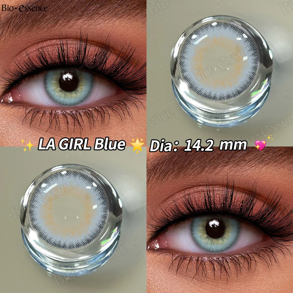 Bio-essence Lentilles de contact colorées annuelles pour les yeux Oeil naturel La Girl Gris