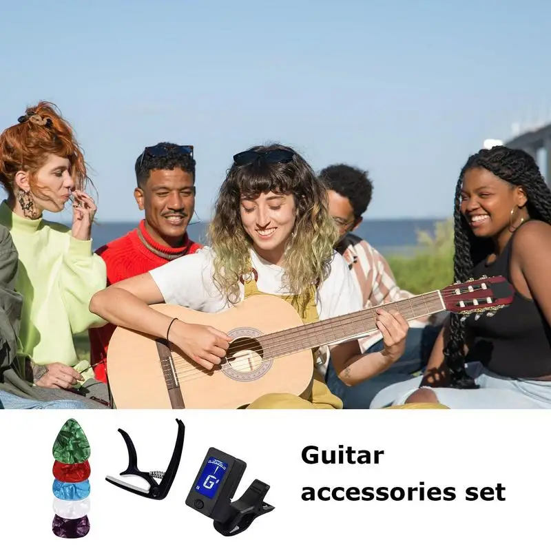 Guitar Accessories Kit Acoustic Guitar Tuner Accessories Set Robust Construction Guitar Practice Tool For Electric Guitars