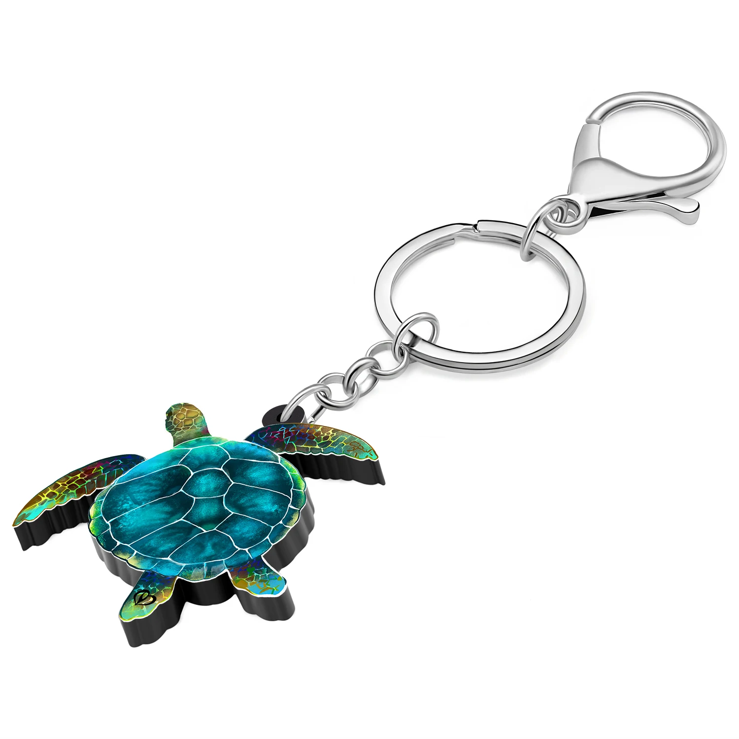 Bonsny Acrylic Cute Ocean Shell Sea Turtles Keychains Key Chains Rings Wallets Car Charms Fashion Jewelry For Women Teens Gifts