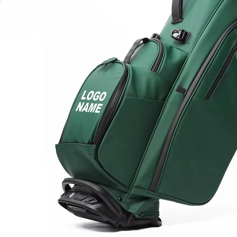 

Support personal custom ball rack bag front pocket custom logo waterproof polyurethane leather golf bag