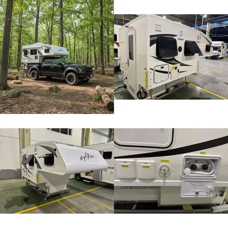 4X4 Slide-In Mini Caravan Pick-Up Truck Camper Foldable Roof Lightweight Rooftop Awning & Tent Outdoor Camping Travel