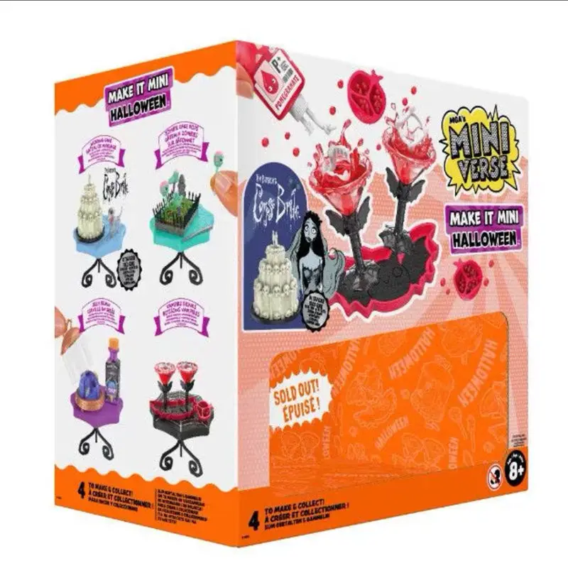 Фото Оригинальный MGA Miniverse Make It Mini Diner Серия 4: Сюрприз на Хэллоуин, лимитированная серия, коллаборация с Beetlejuice, DIY-набор для приготовления еды, шар-сюрприз