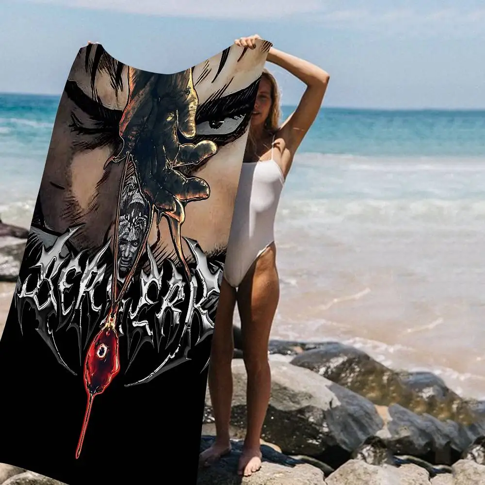 Anime BerserkS Microfiber Printed Beach Towel Mountain Climbing Yoga Beach Swimming Running Absorbent Soft Towel