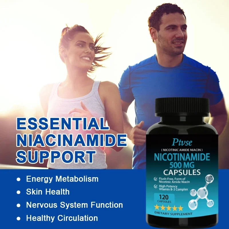 Ptvse Oral Vitamin B3 Nicotinamide Capsules Skin Cell Health Relieve Rough and Cracked Skin Support Skin Dull