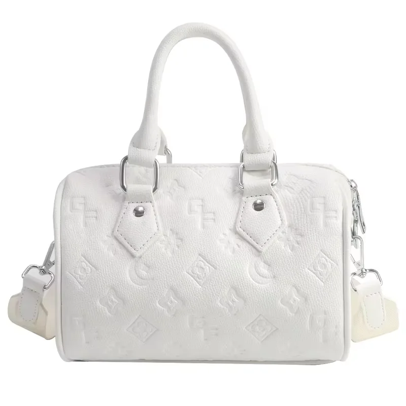 

GORIMA large capacity fitness bag, fashionable zipper handbag, PU leather embossed crossbody bag,