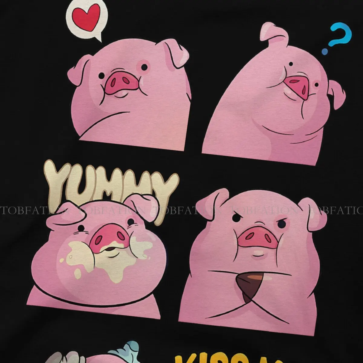 Gravity Falls Newest TShirts Pig Animal Men Style Fabric Tops T Shirt Round Neck 