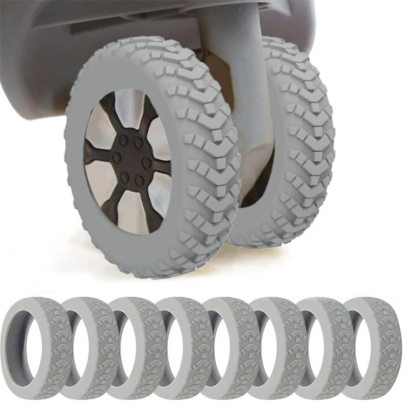 4-60Pcs Verdicken Textur Silikon Räder Schutz Für Gepäck Reduzieren Lärm Reise Gepäck Räder Abdeckung Gepäck Zubehör – Detail 7