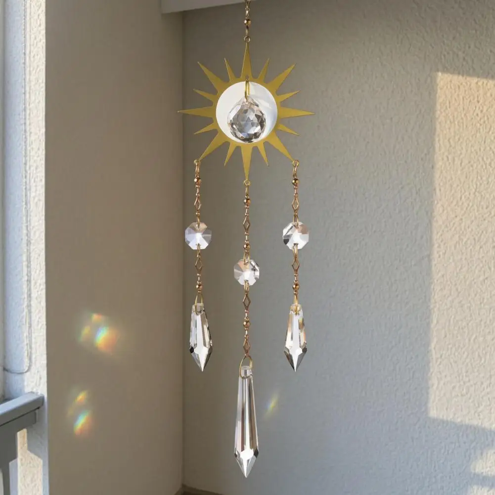 Multi-layered Decor Sun Catcher Wind Chime Sun Suncatcher Wind Chime Prism Rainbow Maker Hanging Ornament Quartz for Garden