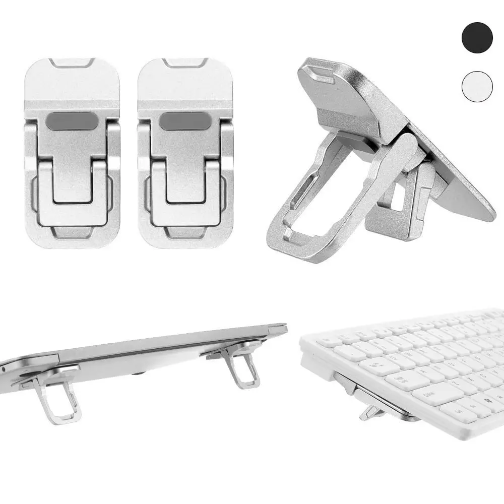 

1 Pair Alloy Laptop Stand Aluminium Alloy Non-slip Notebook Bracket Invisible Foldable Cooling Holder For Laptops Tablets Phones