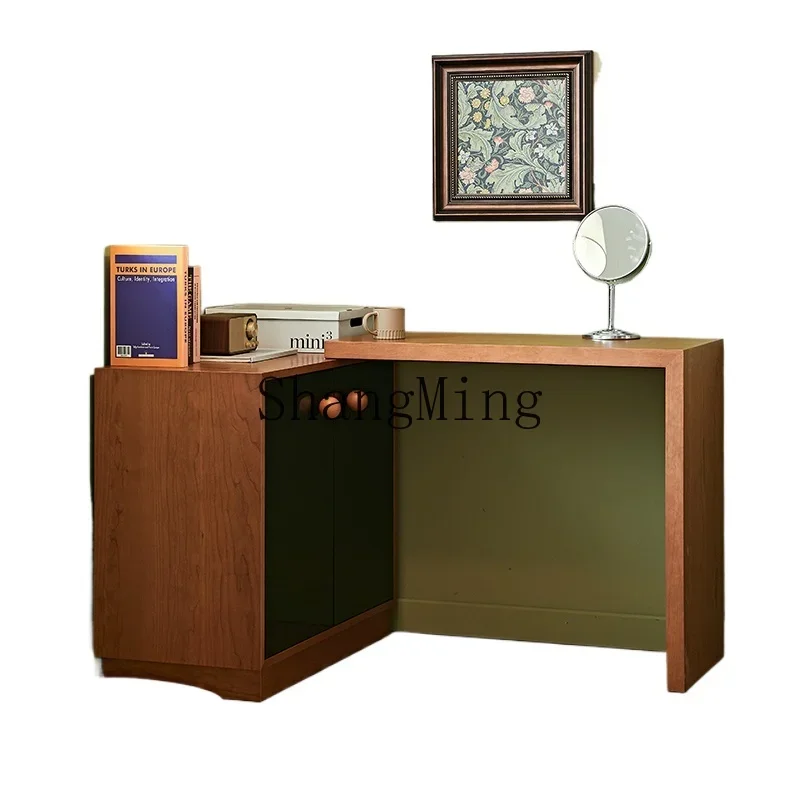 XMH retro style paint desk bedroom storage function chest becomes larger and smaller corner stretch dresser