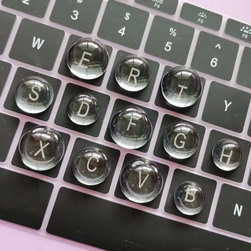 3D Clear Raised Keyboard Stickers Raised Pad Silicone Long Nails Keyboard Stickers Thick Magnified Letter 3D Keyboard Stickers