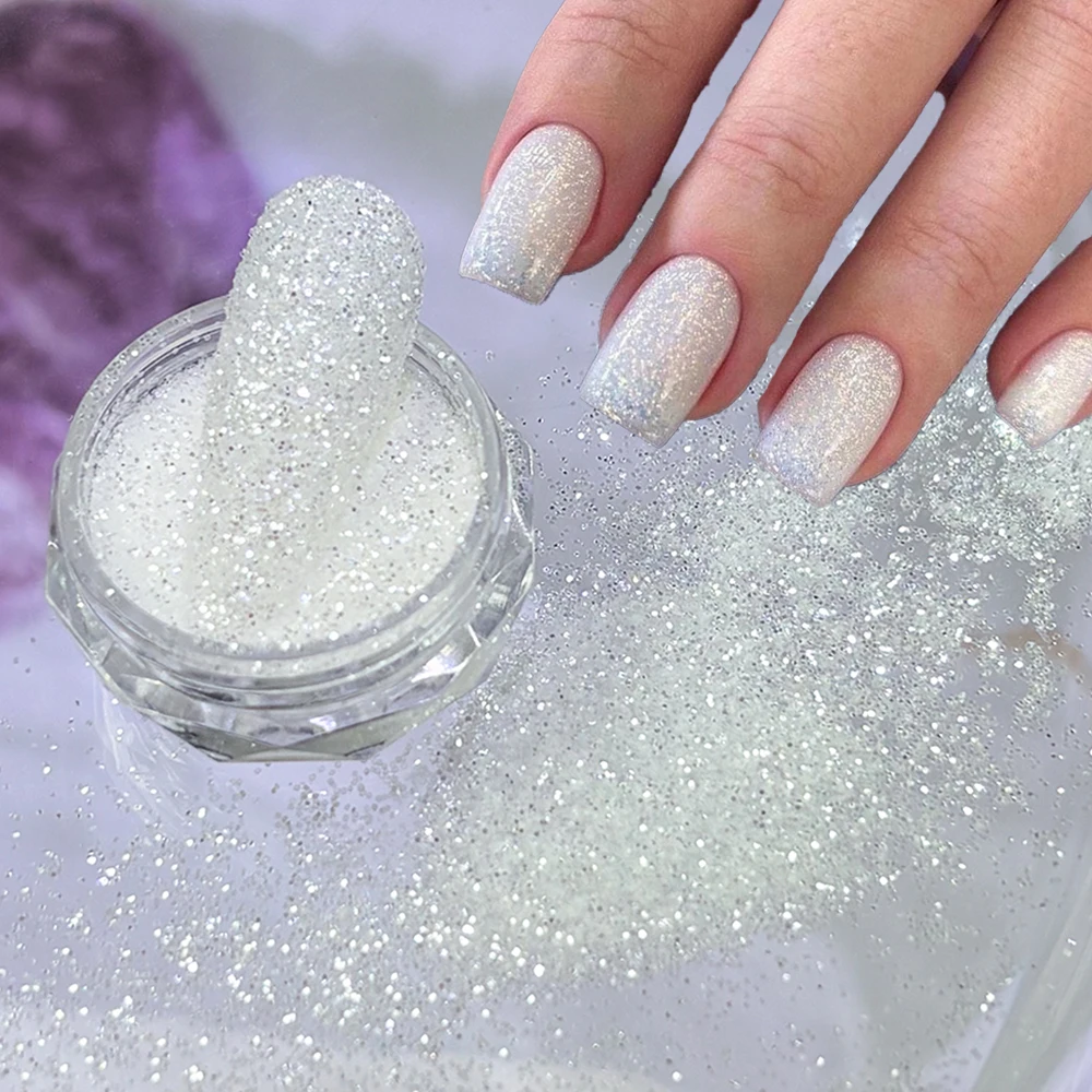  1 pot sprankelend wit nagelg - Dip Powder Nail recensie en prijs