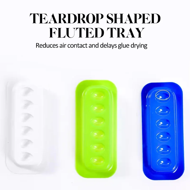 Bandeja de soporte de pegamento para pestañas de plástico, almohadillas de soporte adhesivo para extensión de pestañas, paleta de juntas de plástico en forma de tira, herramienta de ayuda para maquillaje, 100 Uds.