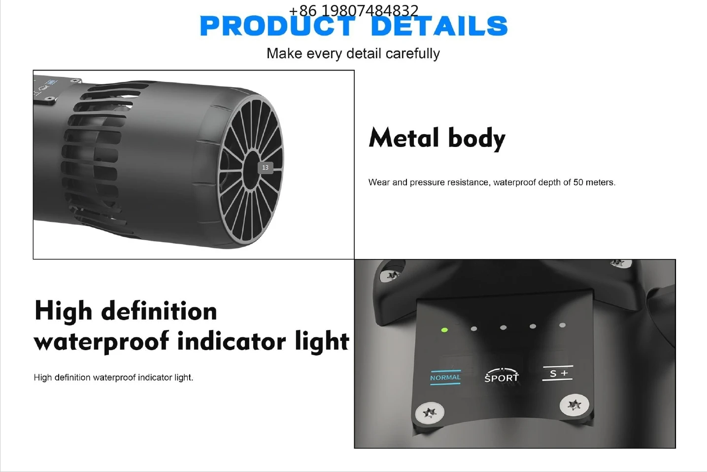 

Scuba Diving and Underwater Scootering High-Speed Electric Water Scooter Motor Propeller for