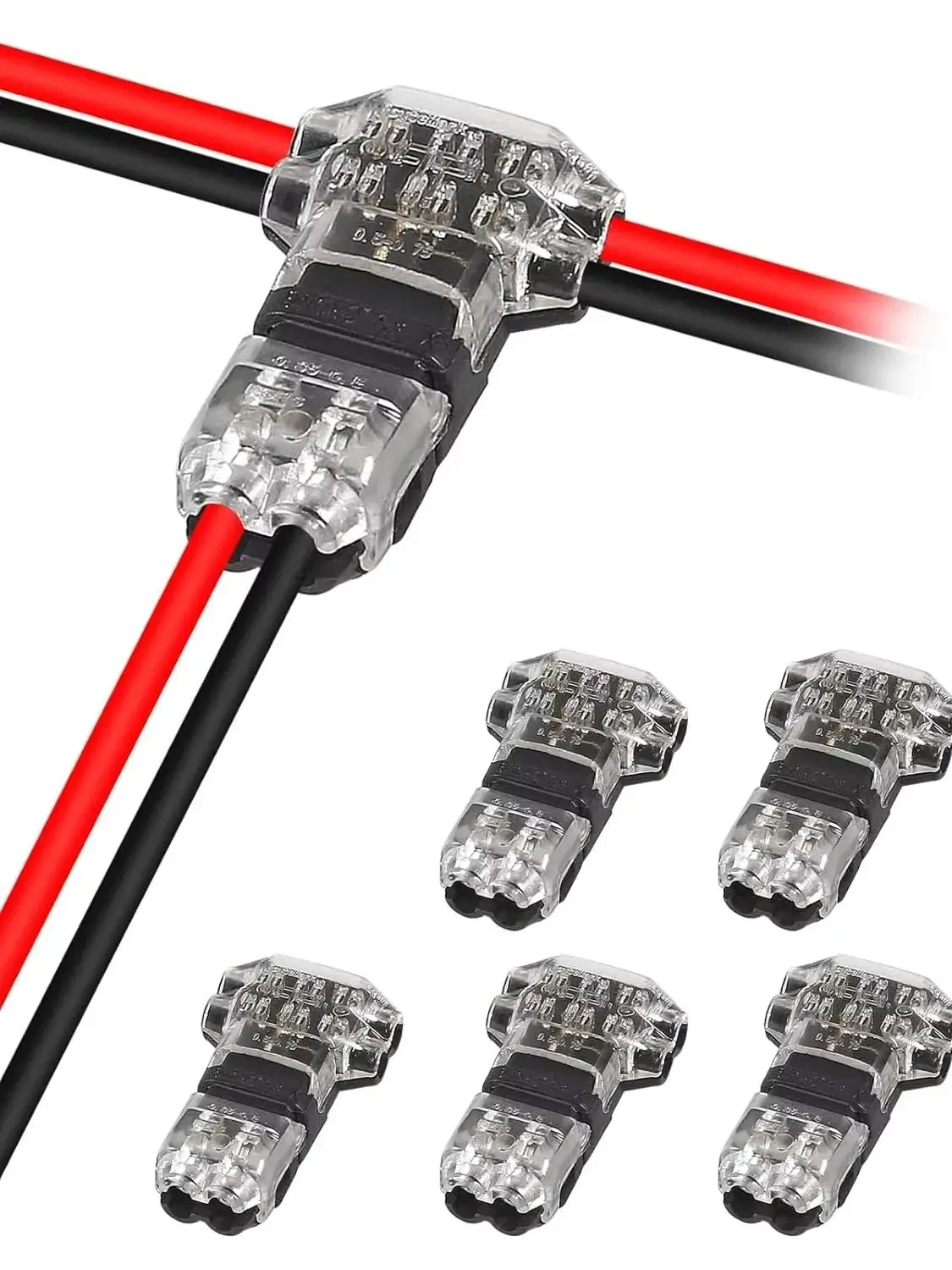 10/20 stuks draadconnectoren, laagspanningsdraadconnectoren, solide verbinding, T-type aftakdraadconnectoren, T-type 2-pins draadverbindingsconnectoren - afbeelding 2