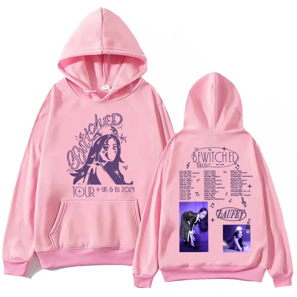 Laufey The Bewitched Tour 2024 Hoodie Harajuku Hip Hop Pullover Tops Popular Music Sweatshirt Fans Gift