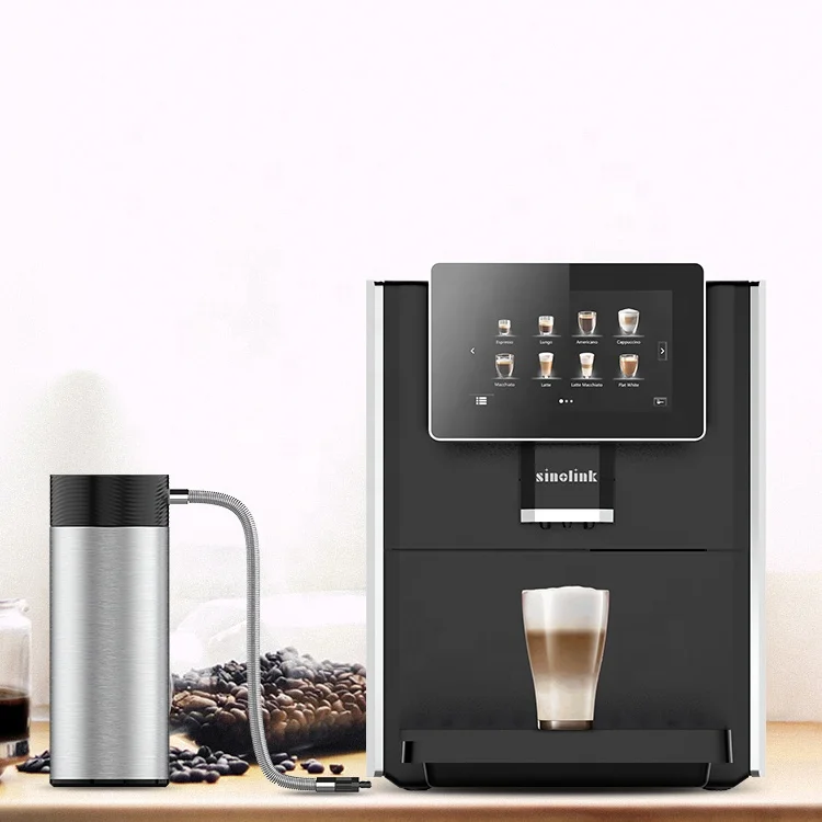 7 Inch Large HD TFT Display Brewing Americano Cappuccino Latte Espresso Super Automatic Coffee Machine With Milk Frother