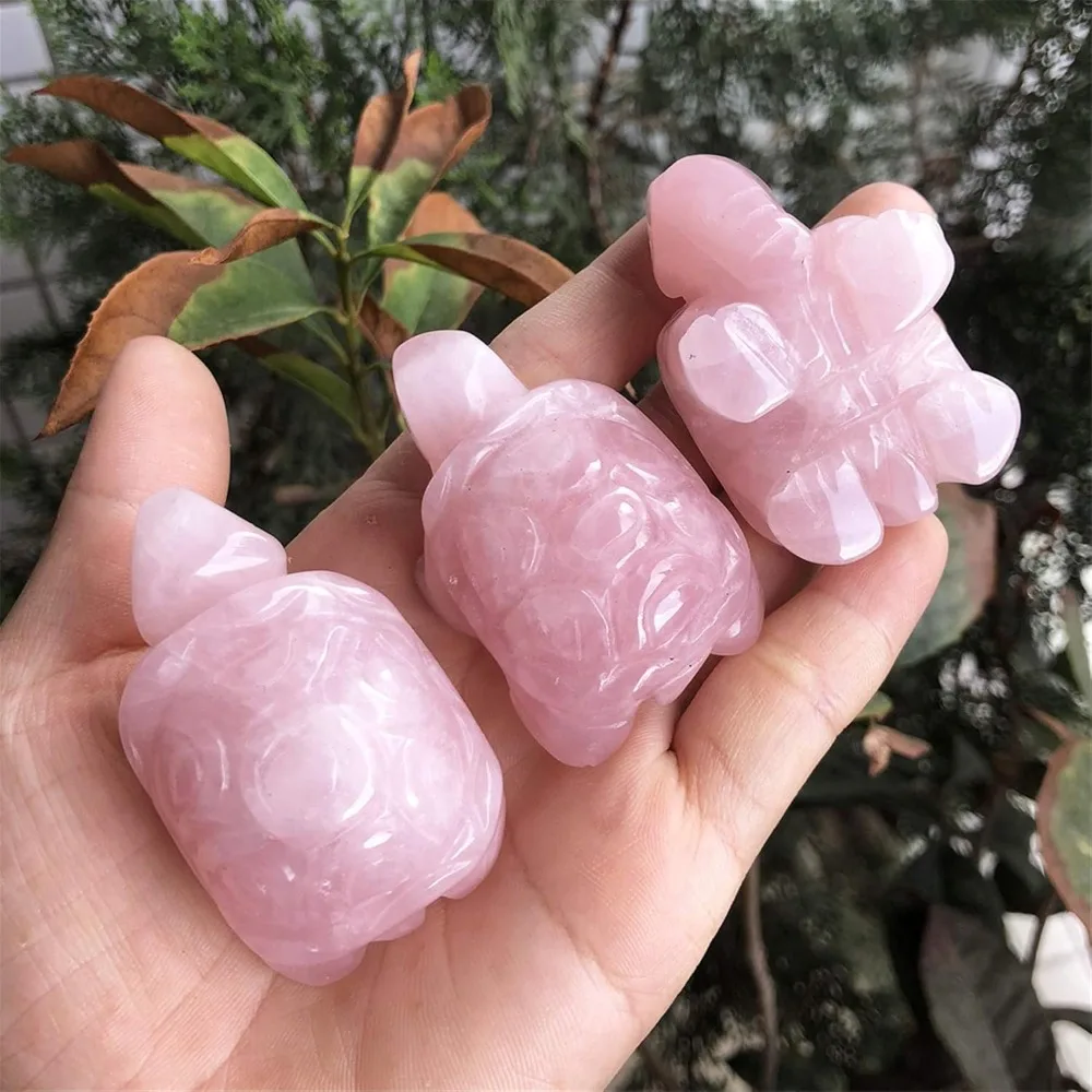 

2 Inches Natural Stone Crystal Turtle Statue Hand Carved Tortoise Animal Figurine Fengshui Sculpture Home Decoration