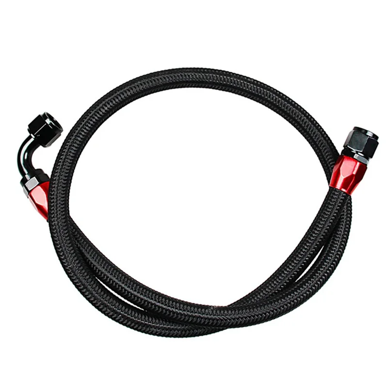 Автомобильный высокотемпературный масляный радиатор, труба масляного охлаждения AN10-0 ° +90 °   Черная нейлоновая труба