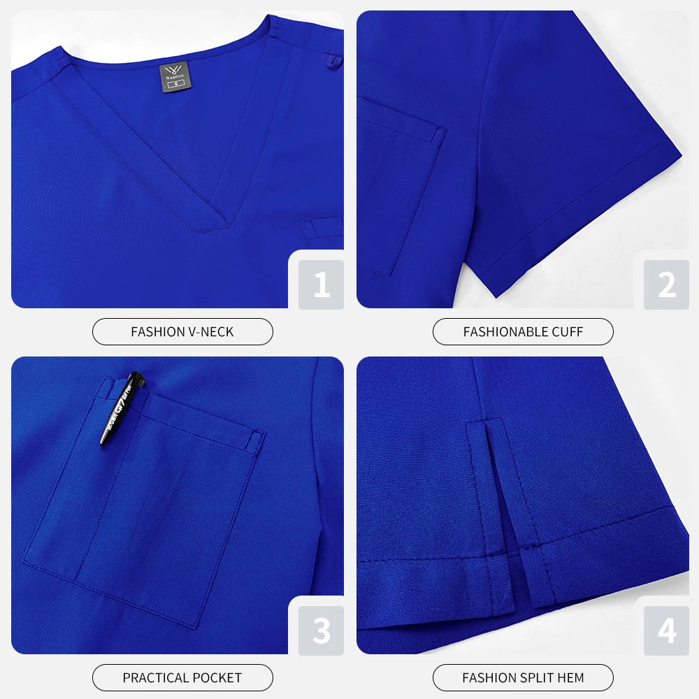 الحيوانات الأليفة الاستمالة الطبيب فرك دعوى S-XXL قصيرة الأكمام أعلى عداء ببطء بانت ممرضة موحدة النساء 10 ألوان الملابس الطبية جراحة عمال
