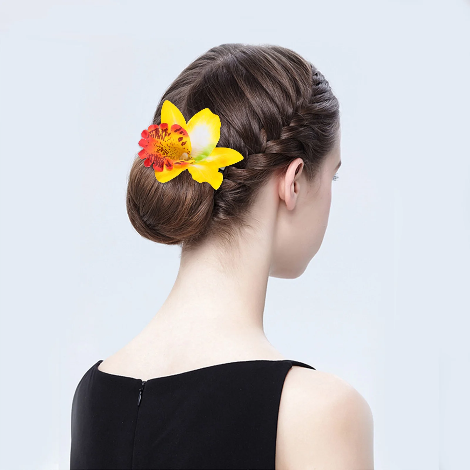 

8Pcs Beach Photo Orchid Flower Hairpins Layered Fabric Bridal Wedding Hair Clips Durable Non-Fading Floral Hair Accessories