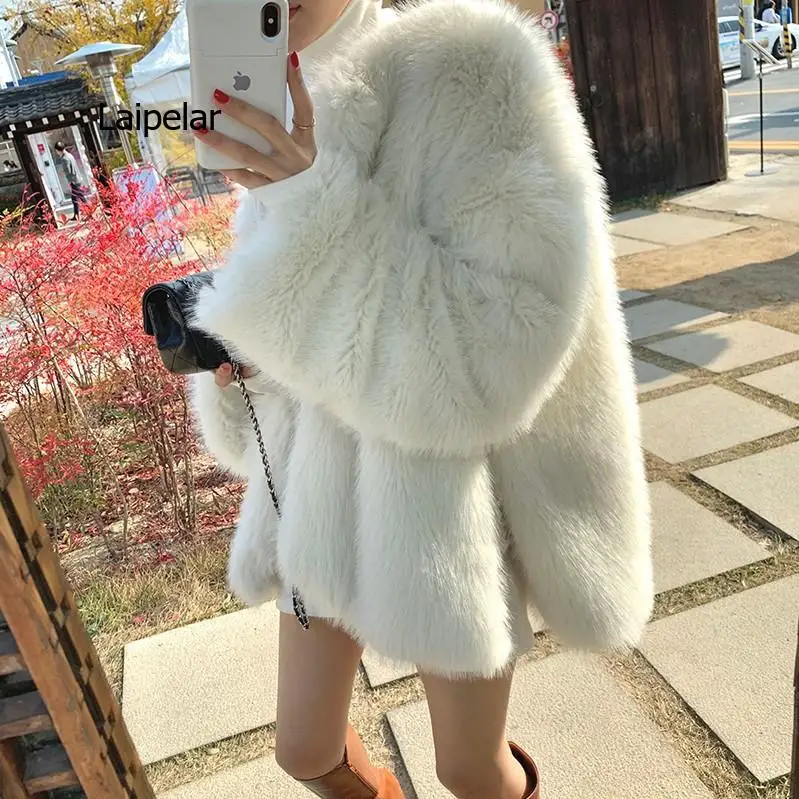 

Womens Faux Fur Coat Fluffy Plush Coats New Autumn And Winter Ladies Long Sleeve Special Woman Clothing 2020 Overcoat Female
